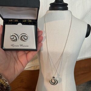 Marcasite necklace and matching earrings